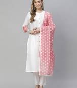 White plain art silk kurtas-and-kurtis