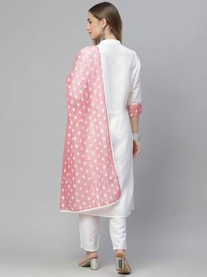 White plain art silk kurtas-and-kurtis 3