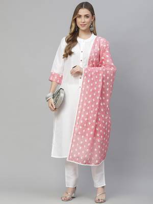 White plain art silk kurtas-and-kurtis 5
