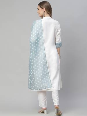 White plain art silk kurtas-and-kurtis 3