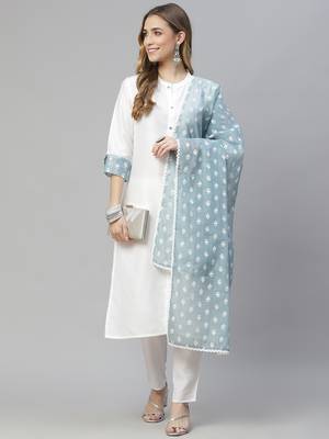 White plain art silk kurtas-and-kurtis 5