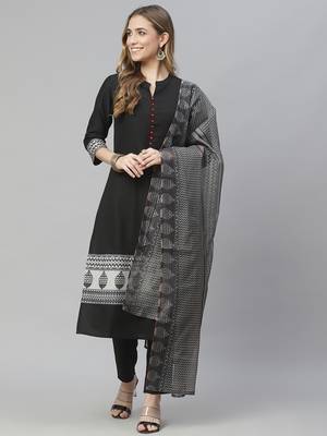 Black printed rayon kurtas-and-kurtis 1