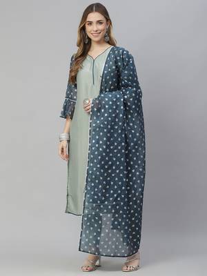 Grey printed art silk kurtas-and-kurtis 1