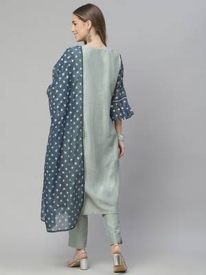 Grey printed art silk kurtas-and-kurtis 3