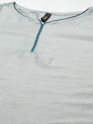 Grey printed art silk kurtas-and-kurtis 4