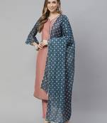 Mauve printed art silk kurtas-and-kurtis