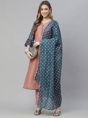 Mauve printed art silk kurtas-and-kurtis 5