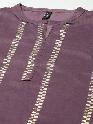 Purple printed art silk kurtas-and-kurtis 4