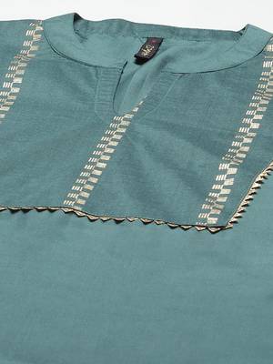 Green printed art silk kurtas-and-kurtis 4