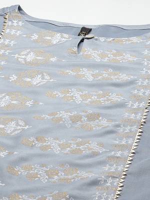 Grey printed art silk kurtas-and-kurtis 4