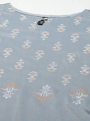 Grey printed art silk kurtas-and-kurtis 4