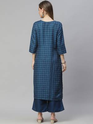 Blue printed rayon kurtas-and-kurtis 3