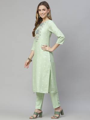 Green printed rayon kurtas-and-kurtis 2