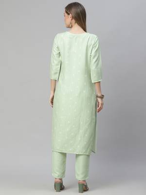 Green printed rayon kurtas-and-kurtis 3