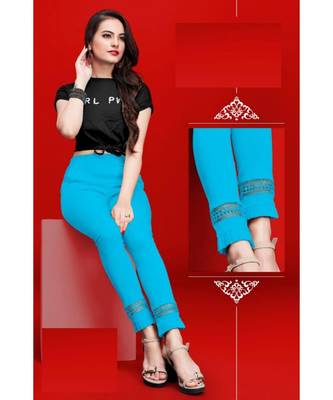 blue Casual wear cotton pants 1