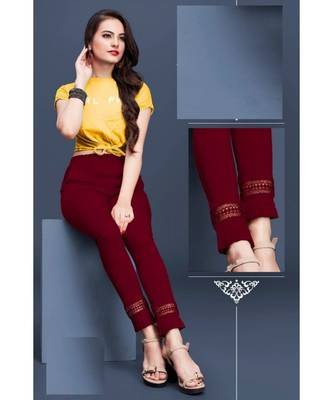 Maroon Casual wear cotton pants 1