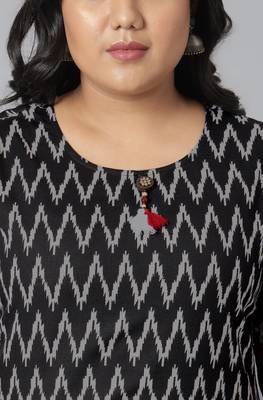 XL LOVE by Janasya Black printed cotton cotton-kurtis
 5