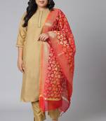 XL LOVE by Janasya Gold plain polyester salwar