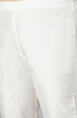 XL LOVE by Janasya Off-white plain polyester salwar 3