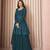 Dark-aqua-blue embroidered georgette salwar