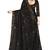 Black Sequined Embroidered Georgette Fancy Saree with Blouse Piece