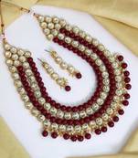 Maroon necklace-sets