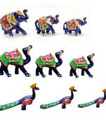 BK Creation Camel //Elephant //Peacock -Showpiece- Set of 3