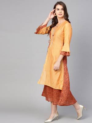 Brown embroidered cotton maxi-dresses 2