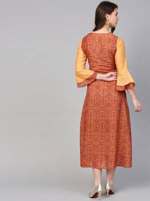 Brown embroidered cotton maxi-dresses 3