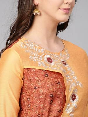 Brown embroidered cotton maxi-dresses 5