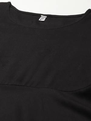 Black embroidered viscose rayon maxi-dresses 5
