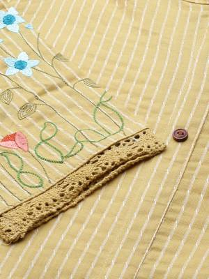 Beige embroidered cotton kurtas-and-kurtis 4