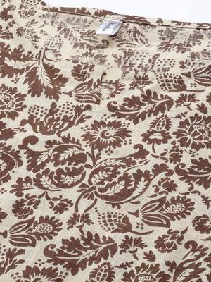Brown printed cotton kurtas-and-kurtis 4