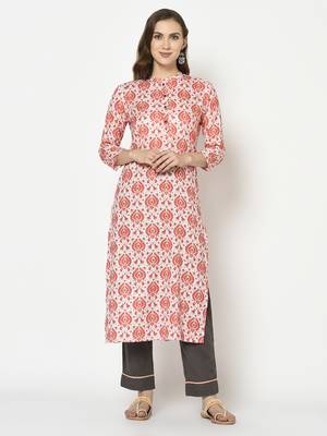 Red printed polyester kurtas-and-kurtis 1