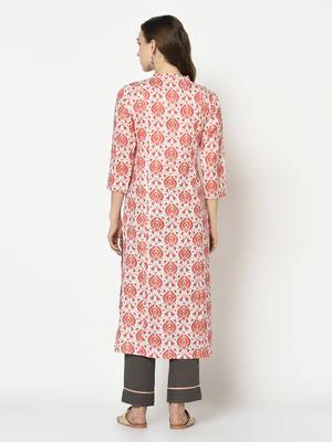 Red printed polyester kurtas-and-kurtis 3