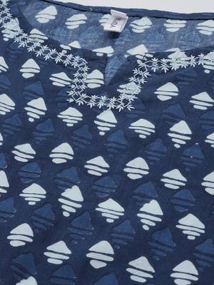 Navy-blue embroidered cotton kurtas-and-kurtis 4