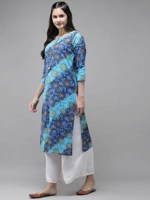 Blue embroidered cotton kurtas-and-kurtis 3