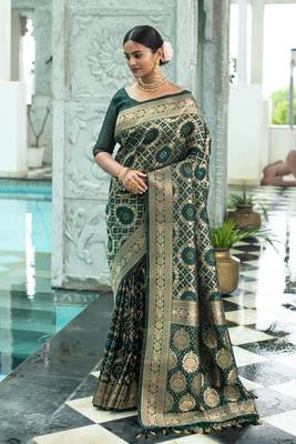 Coffee woven silk saree with blouse 1