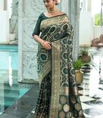 Coffee woven silk saree with blouse