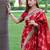 Sea green hand woven raw silk saree with blouse