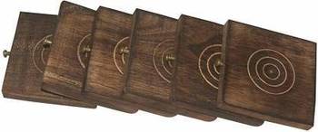 BK Creation Brown Antique Wooden Miniature Chair Shape Tea Coaster -Set of 6 4