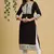 Black printed rayon kurtas-and-kurtis