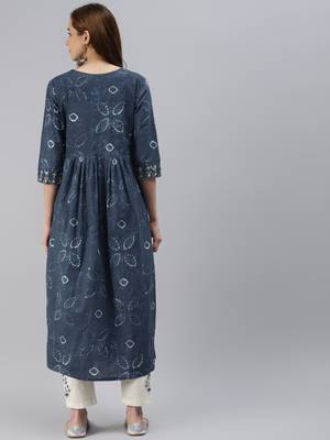 Blue zari cotton salwar 2