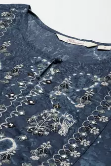 Blue zari cotton salwar
