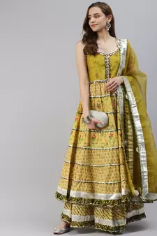 Yellow gotta patti cotton salwar