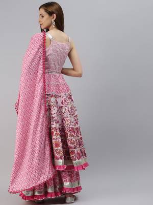 Pink Gotta Patti Cotton Kurta Set with Dupatta 2