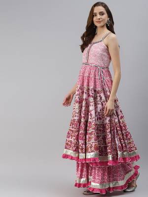 Pink Gotta Patti Cotton Kurta Set with Dupatta 3