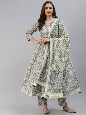Off-white zari cotton salwar 1
