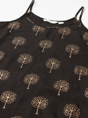 Black golden print cotton salwar 4