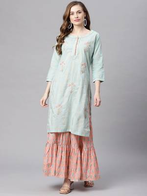 Green zari cotton salwar 1